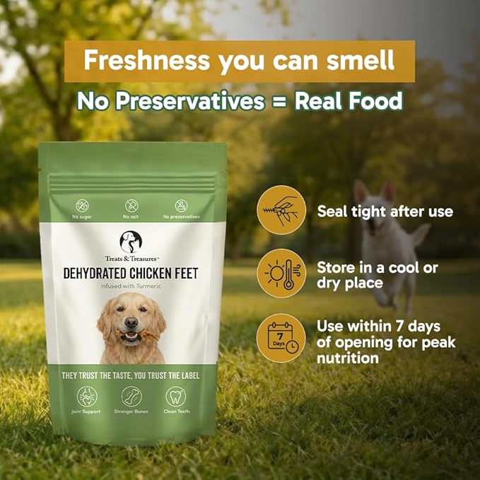 Dehydrated Chicken Feet Dog Treats 90g